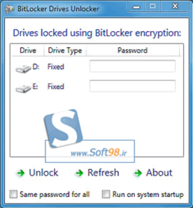 دانلود bitlocker-drives-unlocker 1.2 قفل و رمزگذاری درایوها 